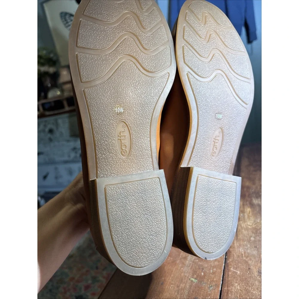 Earth Women 10W Beige Leather Edie Loafers Slip on Shoes Braided Academia Preppy